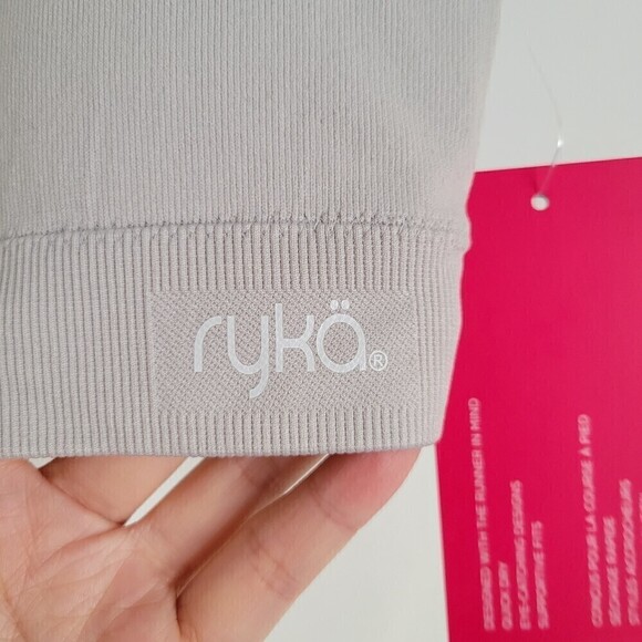 NEW RYKA Microchip Padded Cross Racerback Sports Bra Gray Size Medium - Picture 9 of 12